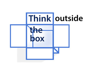 Think outside the box illustration