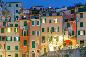 Naklejka premium Riomaggiore. Italian village on the coast.