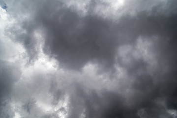 black clouds in the sky as the background