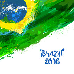 Brazilian watercolor flag