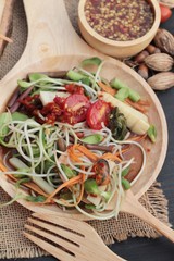 Salad spicy young sunflowers seedling is delicious.