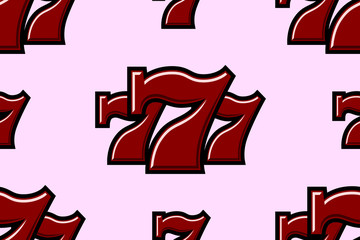 Triple Lucky Sevens seamless pattern background vector illustration