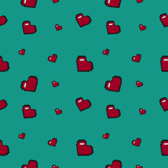 8bit  hearts pattern