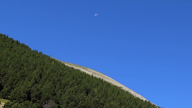 Beautiful landscape on the Pyrenees (Spain) Vall de Nuria, valley in the mountain Pyrenees of Spain