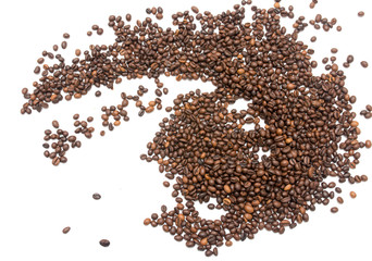 Fototapeta premium coffee beans on a white background