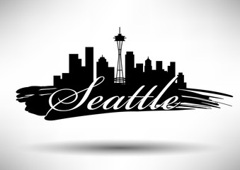 Fototapeta premium Vector Seattle Skyline Design