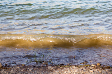 wave on the shore as the background