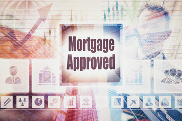Fototapeta na wymiar Business Mortgage Approved collage concept