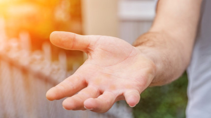 Empty businessman hand