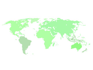 Fototapeta na wymiar Green Political World Map Illustration