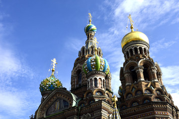 Fototapeta na wymiar Saint Petersburg, Russia. The Cathedral of the Savior on spilled blood, built in honor of the murdered Tsar Alexander 2