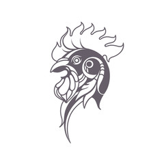 Rooster. Graphic bird. Vector illustration. New year 2017.