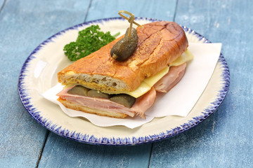 cuban sandwich, cuban mix, ham and cheese pressed sandwich