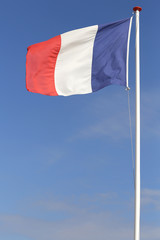 French flag blowing in the wind