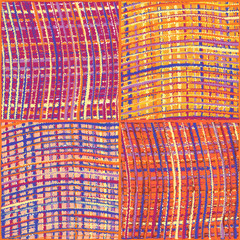 Weave colorful grunge striped checkered quilt seamless pattern