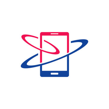 Mobile phone vector logo template concept illustration. Smartphone creative sign. Modern technology. Mobile Design element.
