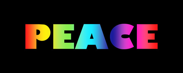 Word Peace with colorful letters