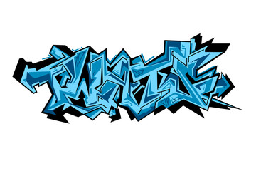 Street art of graffiti. Urban contemporary culture. Abstract color creative drawing.