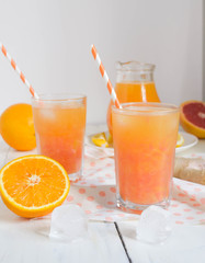 orange, grapefruit, lemon and ginger juice for energy, full of vitamins 