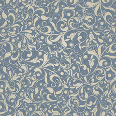 Seamless background of blue color in the style of baroque - 117476008