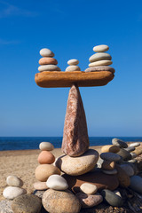 Concept of harmony and balance. Balance and poise stones.