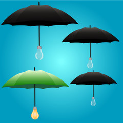 umbrellas with light bulbs
