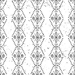 Ethnic ornamental pattern, hand drawn seamless print, aztec background for wrapping, wallpaper, fabric