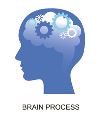 Modern flat design vector illustration, concept of brain and creative process, for graphic and web design