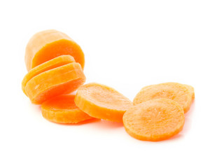 Carrot sliced isolated with clipping path.