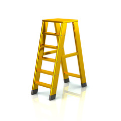 3d illustration of golden ladder