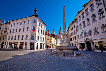 Fototapeta na wymiar City of Ljubljana old center
