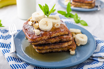 French toast with banana