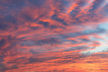 colorful sunset sky and clouds