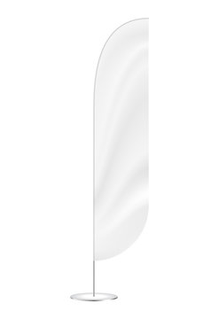 white blank feather flag. vector beach banner