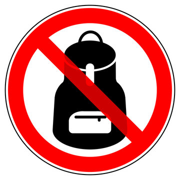 srr60 SignRoundRed - German - Sicherheitshinweis Rucksackverbot - english - safety notice backpacks prohibited - g4602