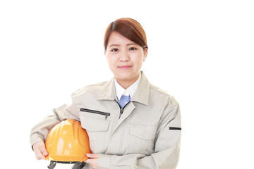 笑顔の女性労働者