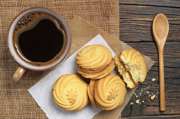 Coffee cup with cookies