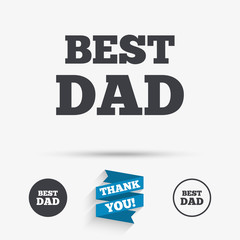 Best father sign icon. Award symbol.