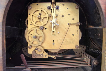 Workings of an antique clock movement