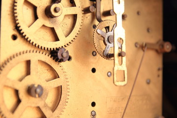 Workings of an antique clock movement