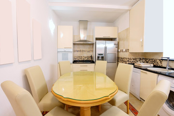 Interior of a kitchen in a villa