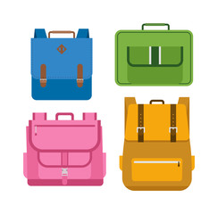 School bags vector isolated