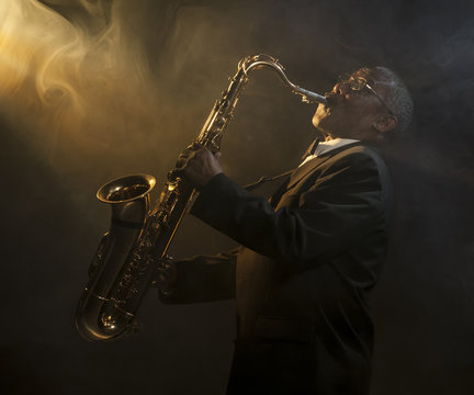 African American Saxophonist Sax Jazz Music