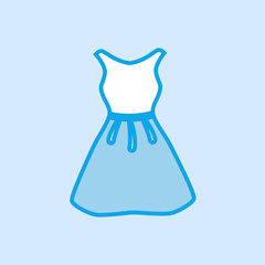 Dress Vector Icon Simple Blue