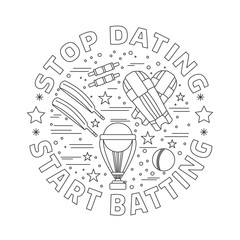 Cricket sport game graphic design concept