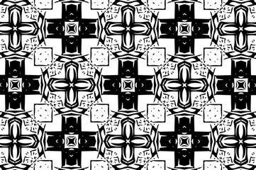 Obraz premium Ornament with black and white patterns. 1 