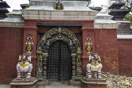 Taleju Temple in Hanuman-Dhoka Durbar Square, Kathmandu, Nepal. Taleju temple can only be visited once a year by Hindus only.