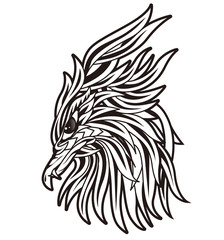 Phoenix Bird Tattoo-Fictional fiery bird phoenix in abstract flame