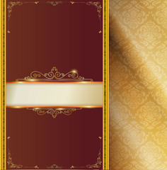 Line thai background golden of light.Thailand pattern traditional gold background and texture have label with wave.golden pattern thai silk style vector design for text background,