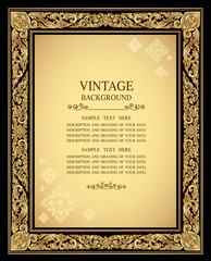 Vintage retro frame certificate background design template